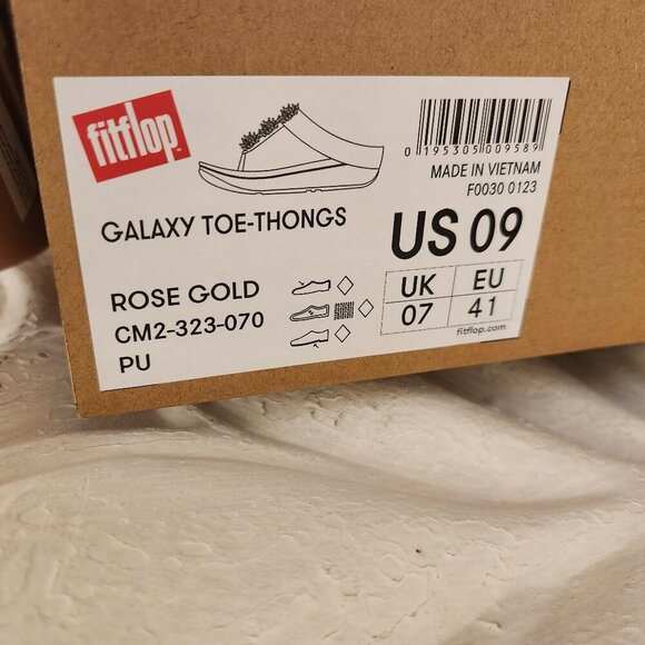 Fitflop Galaxy Toe Thong Rose Gold Sandals Size 9. NIB. - Picture 4 of 11
